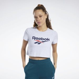 Reebok Classic Vector Crop Top Damen - HellGrau - DE 921-KXZ